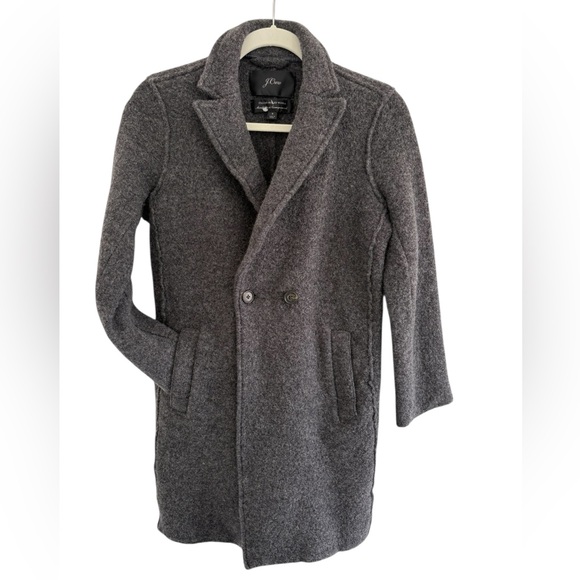 J. Crew charcoal gray 100% Wool Coat - Picture 4 of 8